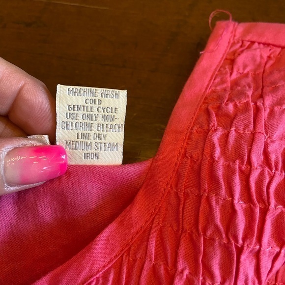 Phases hot pink short sleeve cotton dress L - Picture 11 of 12